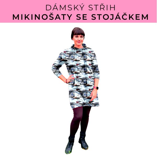 Dámský střih - mikinové šaty se stojáčkem