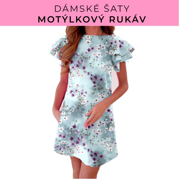 DÁMSKÝ střih - šaty s motýlkovým rukávem