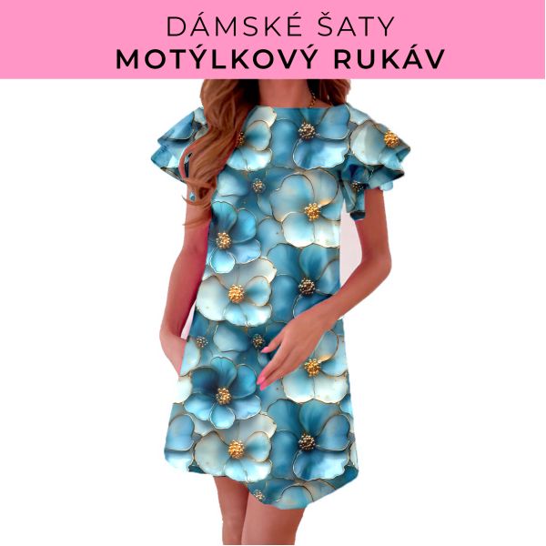 DÁMSKÝ střih - šaty s motýlkovým rukávem