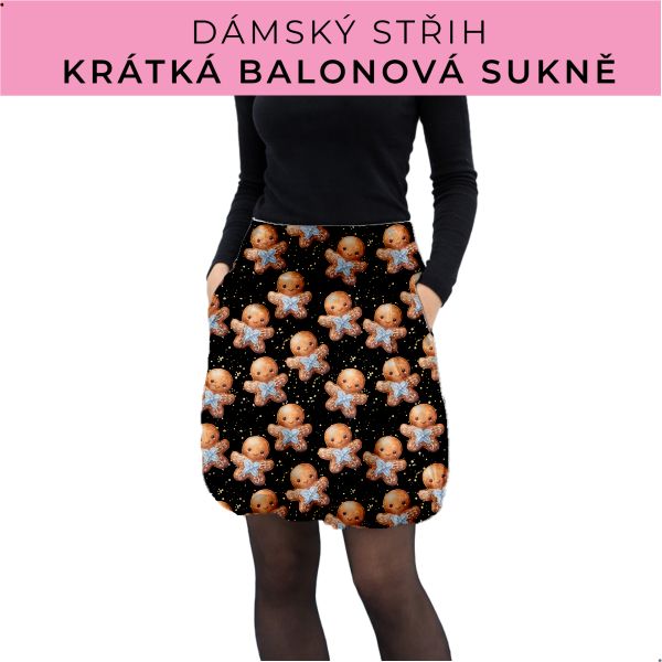 Dámský střih - balonová krátká sukně