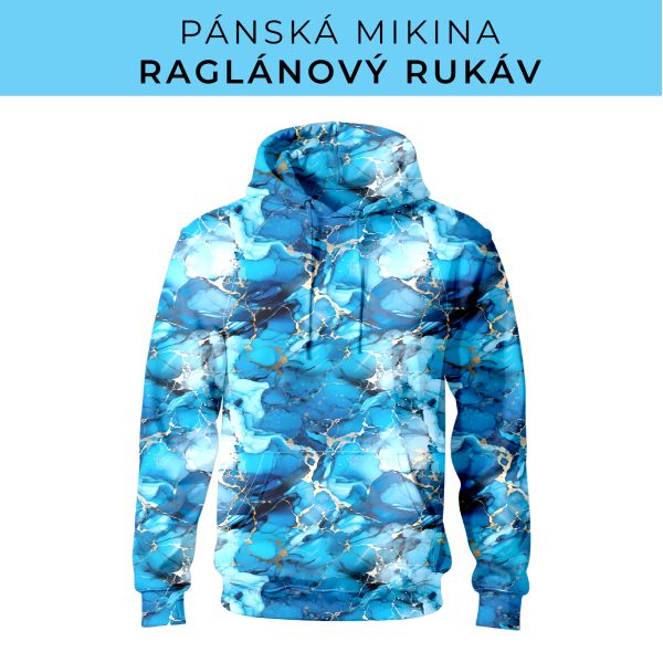 PÁNSKÝ střih - mikina raglan ZÁKLADNÍ s kapucí