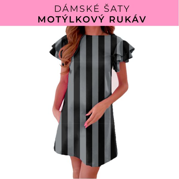 DÁMSKÝ střih - šaty s motýlkovým rukávem