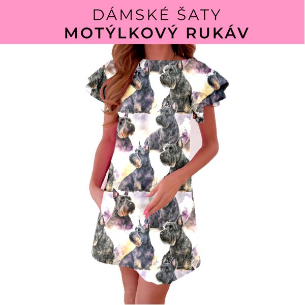 DÁMSKÝ střih - šaty s motýlkovým rukávem