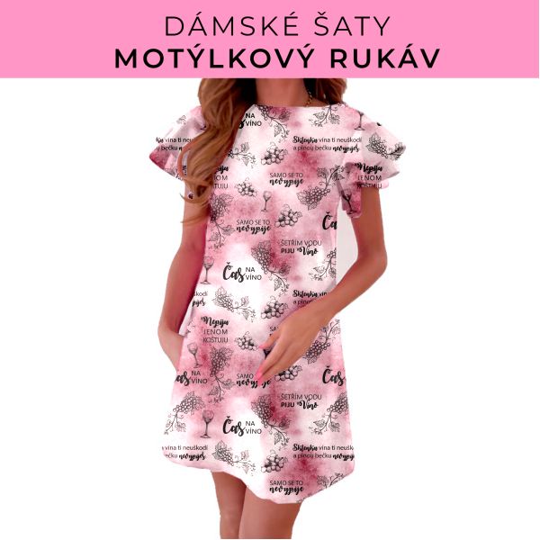 DÁMSKÝ střih - šaty s motýlkovým rukávem