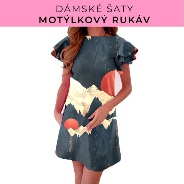 DÁMSKÝ střih - šaty s motýlkovým rukávem
