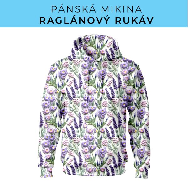 PÁNSKÝ střih - mikina raglan ZÁKLADNÍ s kapucí