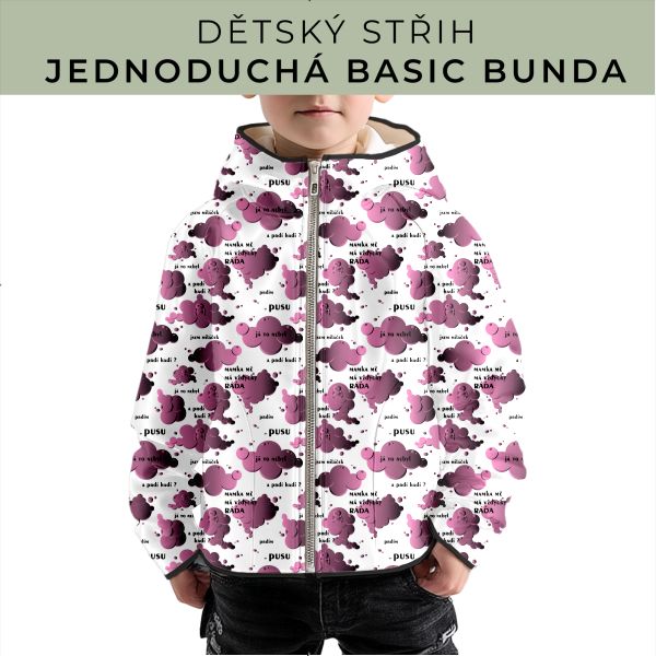Dětský střih - jednoduchá dětská BASIC  bunda