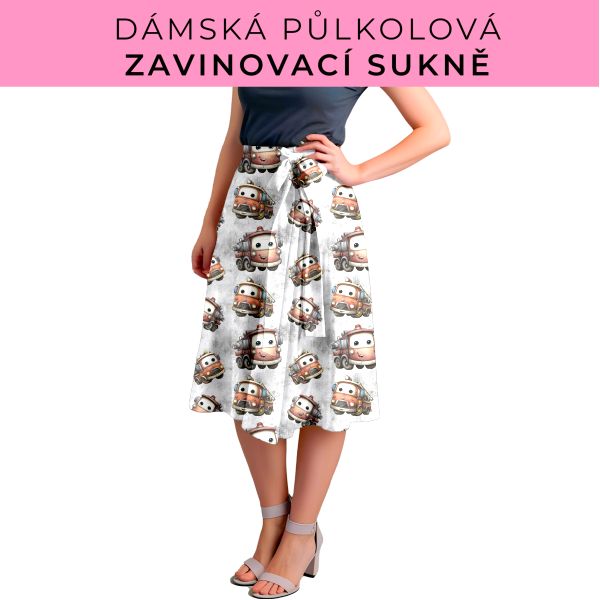 Dámská půlkolová zavinovací sukně