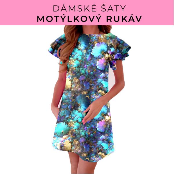 DÁMSKÝ střih - šaty s motýlkovým rukávem