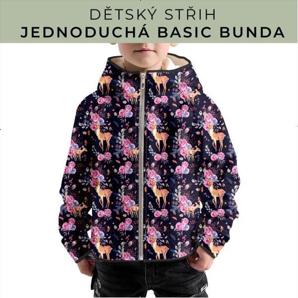 Dětský střih - jednoduchá dětská BASIC  bunda