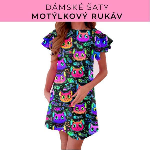 DÁMSKÝ střih - šaty s motýlkovým rukávem