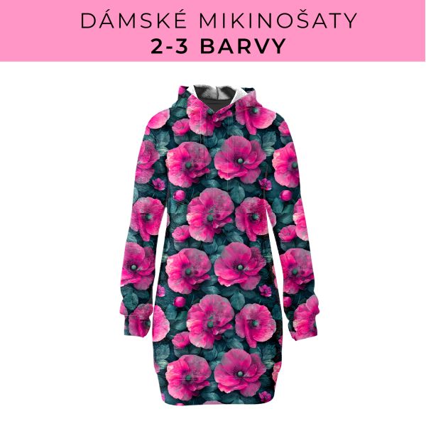 DÁMSKÝ střih - Mikinošaty 2-3 barvy