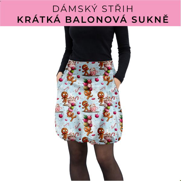 Dámský střih - balonová krátká sukně