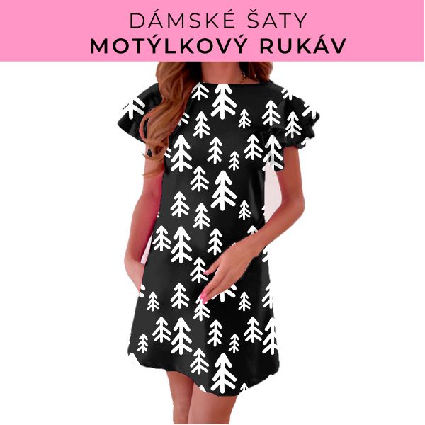 DÁMSKÝ střih - šaty s motýlkovým rukávem
