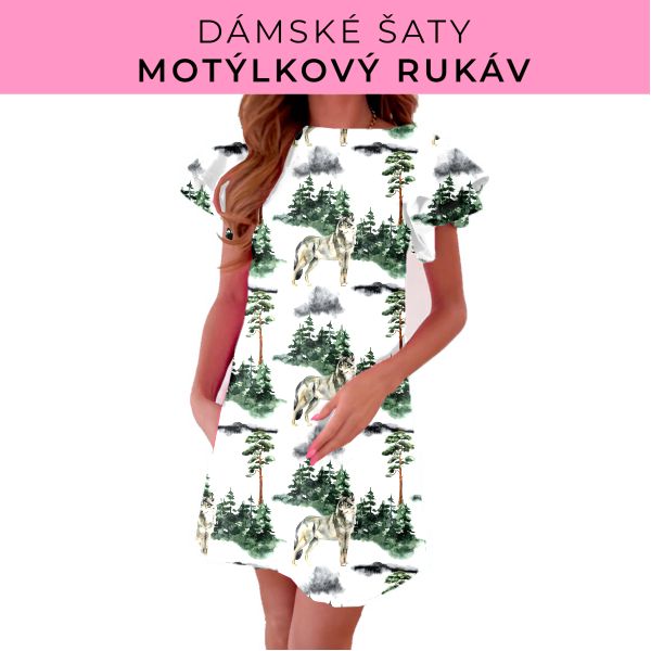 DÁMSKÝ střih - šaty s motýlkovým rukávem