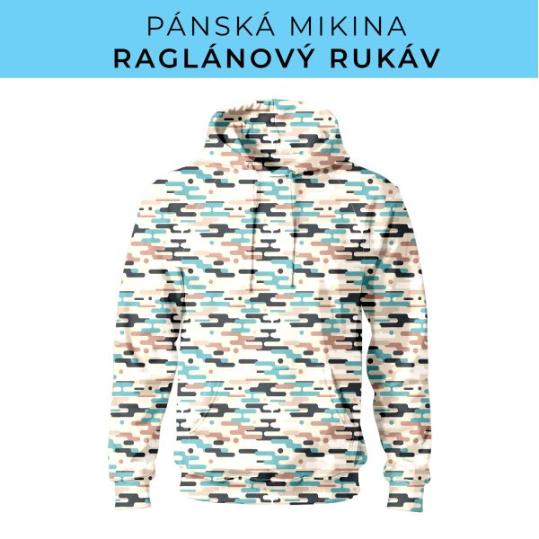 PÁNSKÝ střih - mikina raglan ZÁKLADNÍ s kapucí