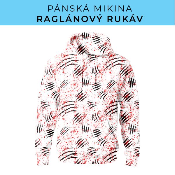 PÁNSKÝ střih - mikina raglan ZÁKLADNÍ s kapucí