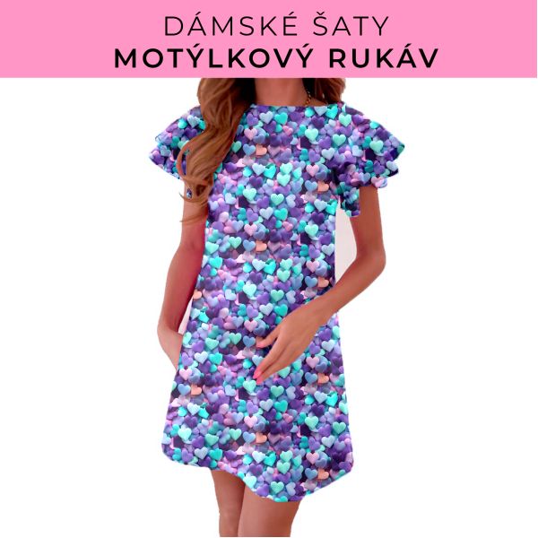 DÁMSKÝ střih - šaty s motýlkovým rukávem