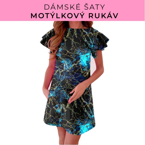 DÁMSKÝ střih - šaty s motýlkovým rukávem