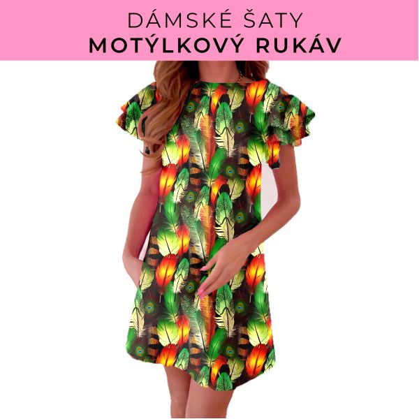 DÁMSKÝ střih - šaty s motýlkovým rukávem