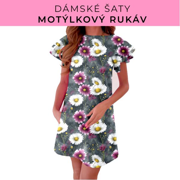 DÁMSKÝ střih - šaty s motýlkovým rukávem