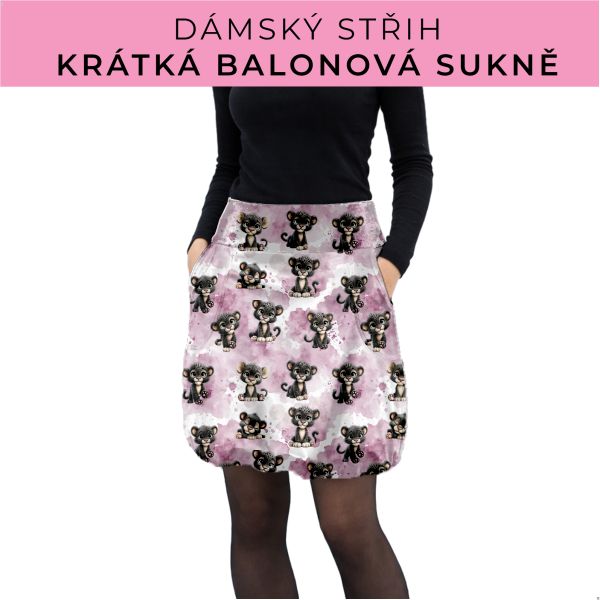 Dámský střih - balonová krátká sukně