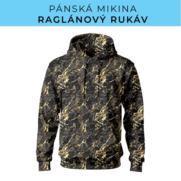 PÁNSKÝ střih - mikina raglan ZÁKLADNÍ s kapucí