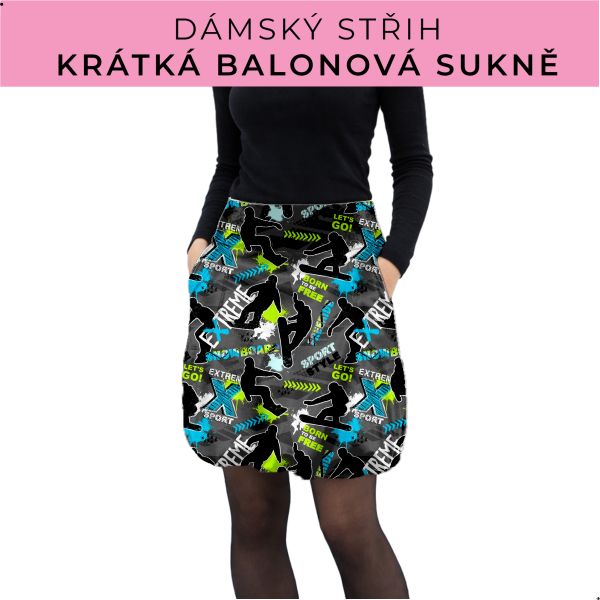 Dámský střih - balonová krátká sukně
