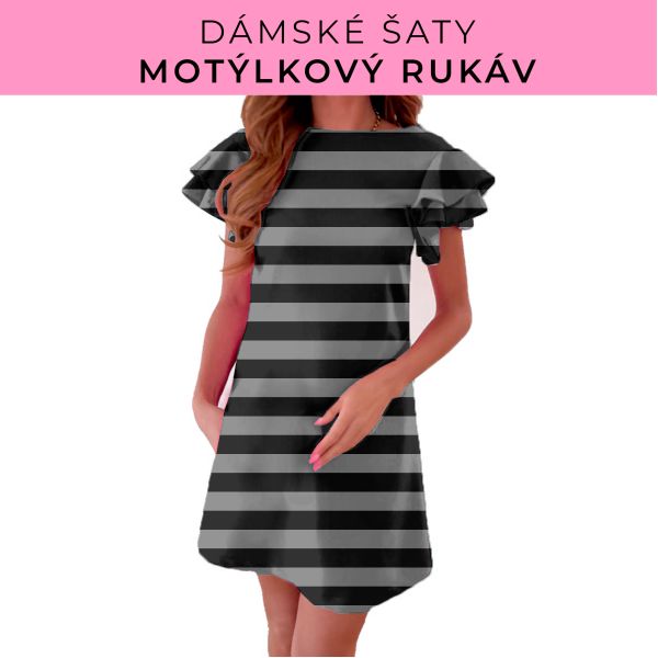 DÁMSKÝ střih - šaty s motýlkovým rukávem