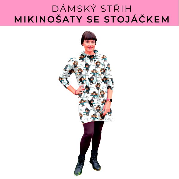 Dámský střih - mikinové šaty se stojáčkem
