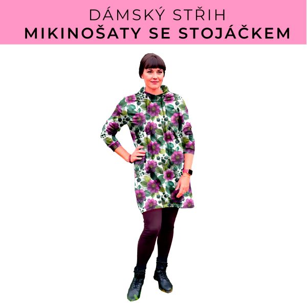 Dámský střih - mikinové šaty se stojáčkem