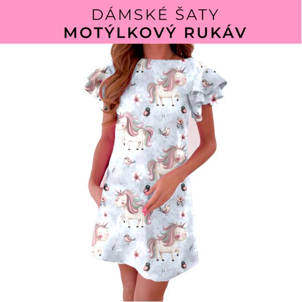 DÁMSKÝ střih - šaty s motýlkovým rukávem