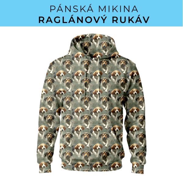 PÁNSKÝ střih - mikina raglan ZÁKLADNÍ s kapucí