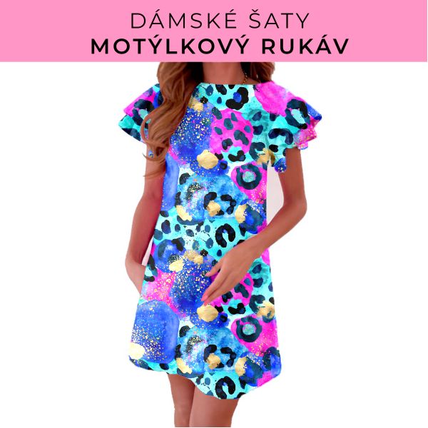 DÁMSKÝ střih - šaty s motýlkovým rukávem