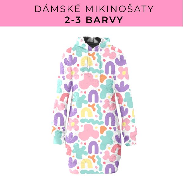 DÁMSKÝ střih - Mikinošaty 2-3 barvy