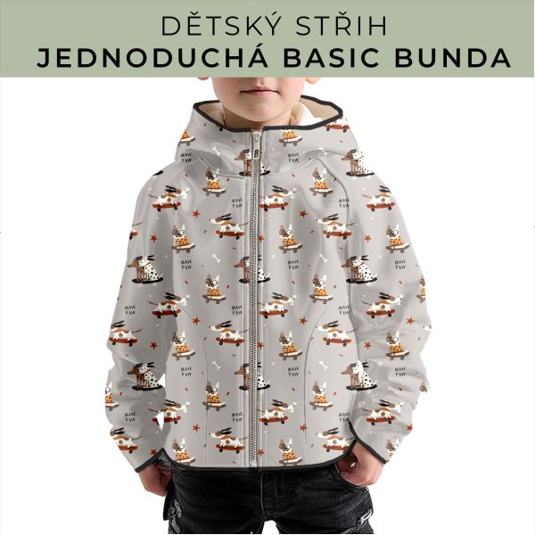 Dětský střih - jednoduchá dětská BASIC  bunda