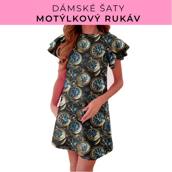 DÁMSKÝ střih - šaty s motýlkovým rukávem