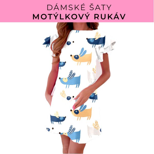 DÁMSKÝ střih - šaty s motýlkovým rukávem