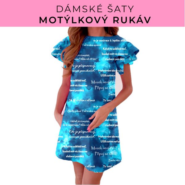 DÁMSKÝ střih - šaty s motýlkovým rukávem