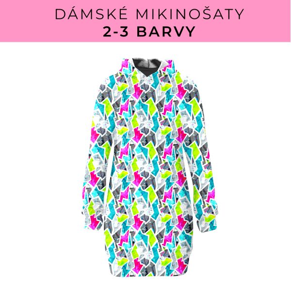 DÁMSKÝ střih - Mikinošaty 2-3 barvy