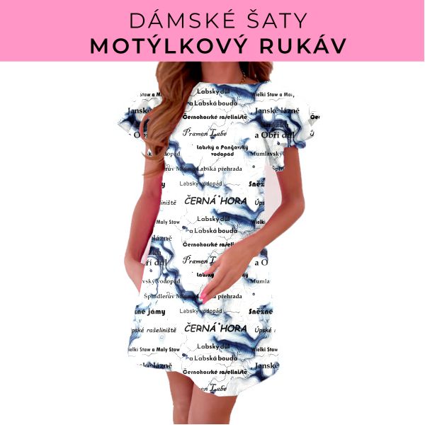 DÁMSKÝ střih - šaty s motýlkovým rukávem