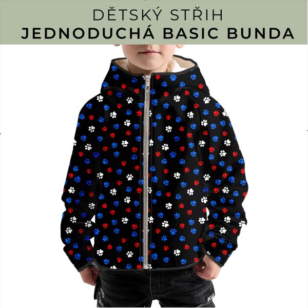 Dětský střih - jednoduchá dětská BASIC  bunda