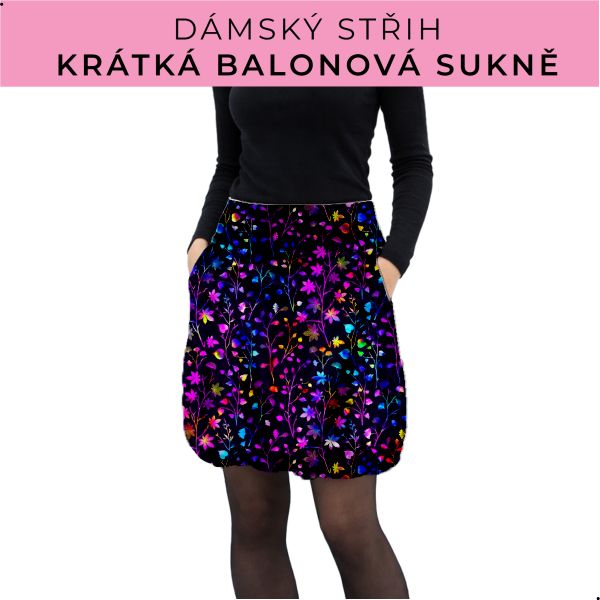 Dámský střih - balonová krátká sukně