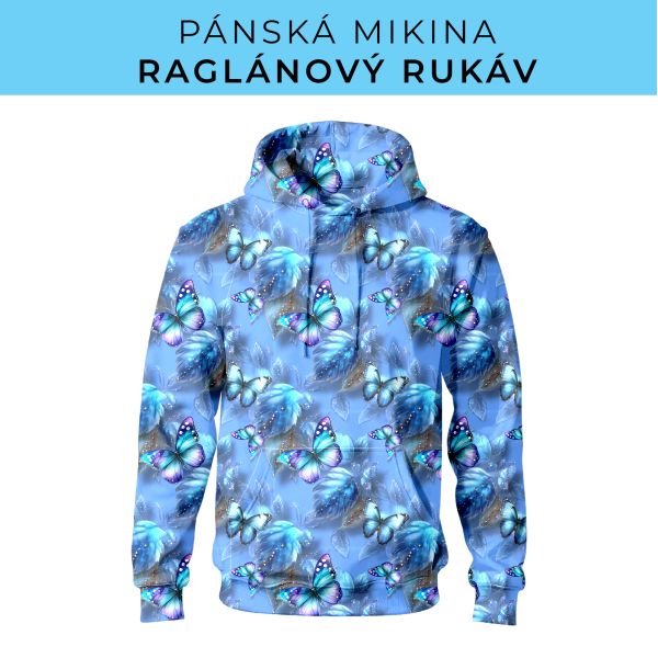 PÁNSKÝ střih - mikina raglan ZÁKLADNÍ s kapucí