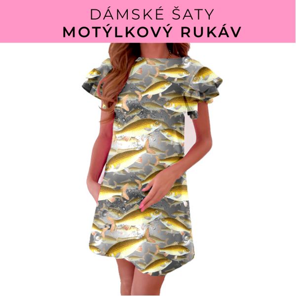 DÁMSKÝ střih - šaty s motýlkovým rukávem