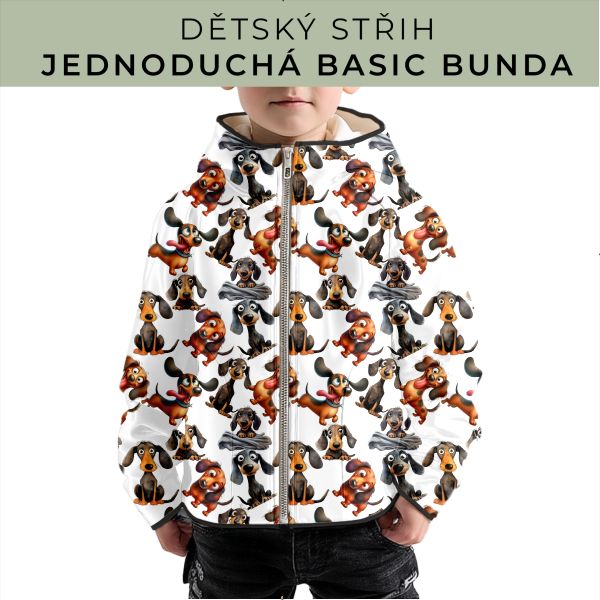 Dětský střih - jednoduchá dětská BASIC  bunda