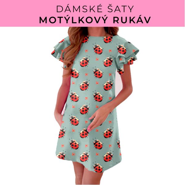 DÁMSKÝ střih - šaty s motýlkovým rukávem