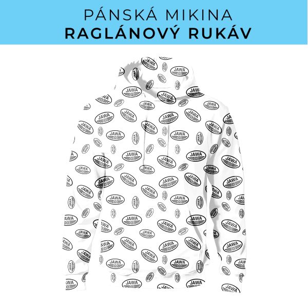 PÁNSKÝ střih - mikina raglan ZÁKLADNÍ s kapucí