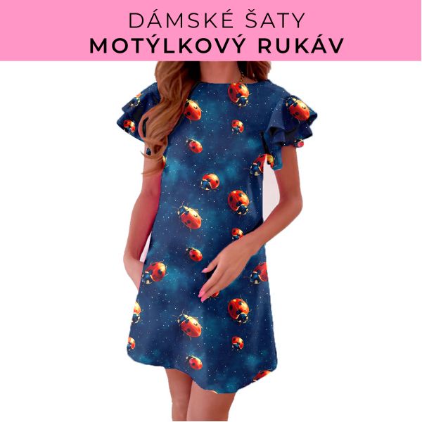 DÁMSKÝ střih - šaty s motýlkovým rukávem
