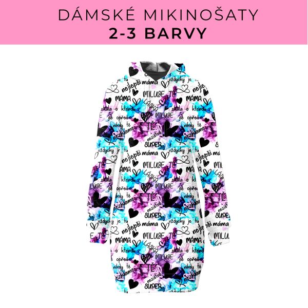 DÁMSKÝ střih - Mikinošaty 2-3 barvy